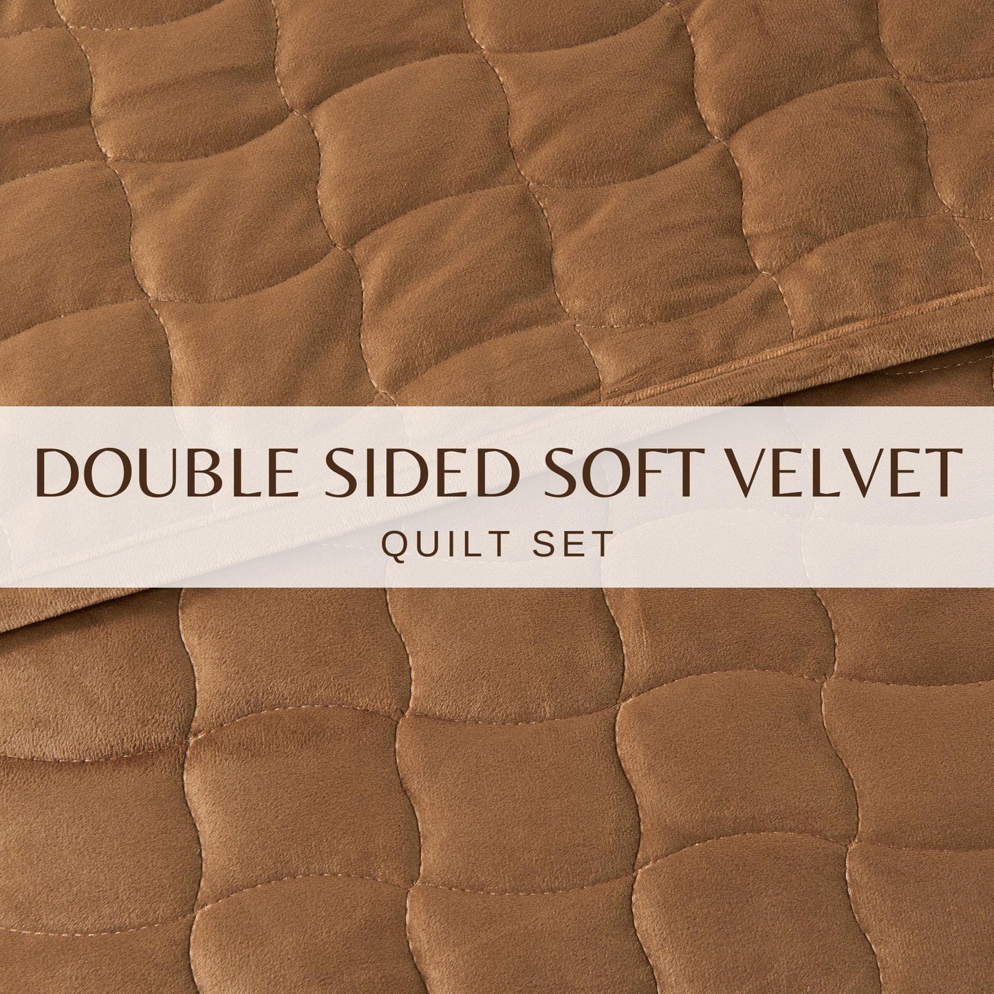 Vivica Velvet Box-Stitched Quilt Set