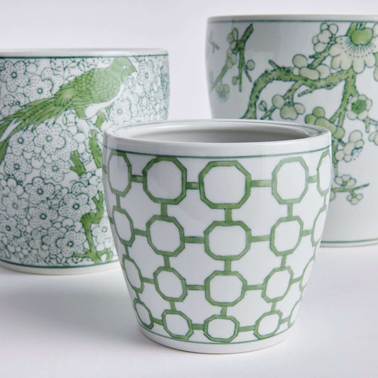 Juniper & White Chinoiserie Ceramic Planters