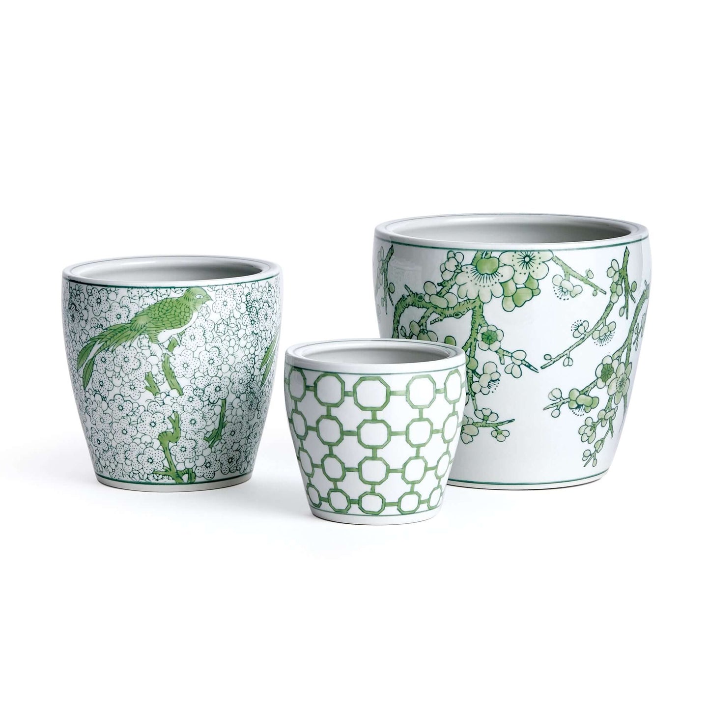 Juniper & White Chinoiserie Ceramic Planters