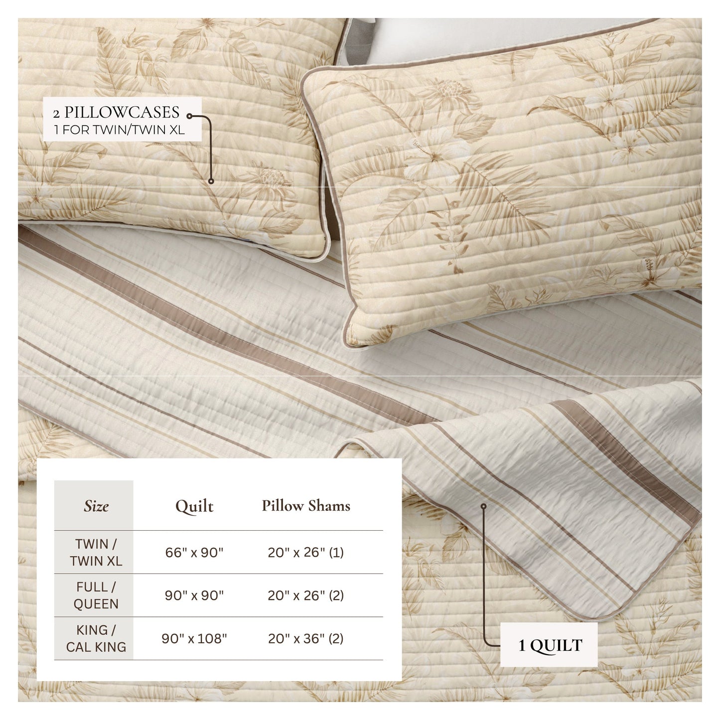 Mendocino Floral Printed Cotton Quilt Set