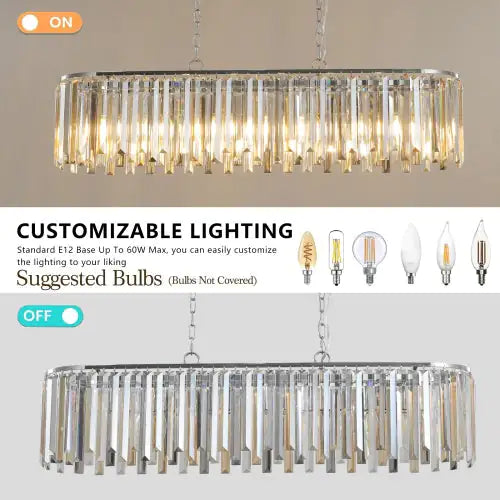 Modern Oval Crystal Chandelier Luxe