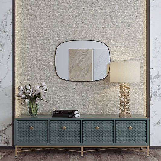 Modern Matte Black Frame Wall Mirror