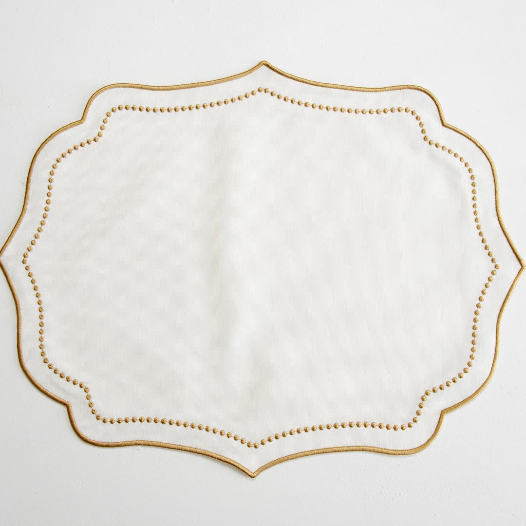 Luna Ivory & Gold Fabric Table Set