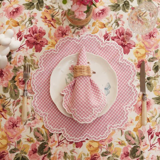 Magnolia Pink Gingham Table Set