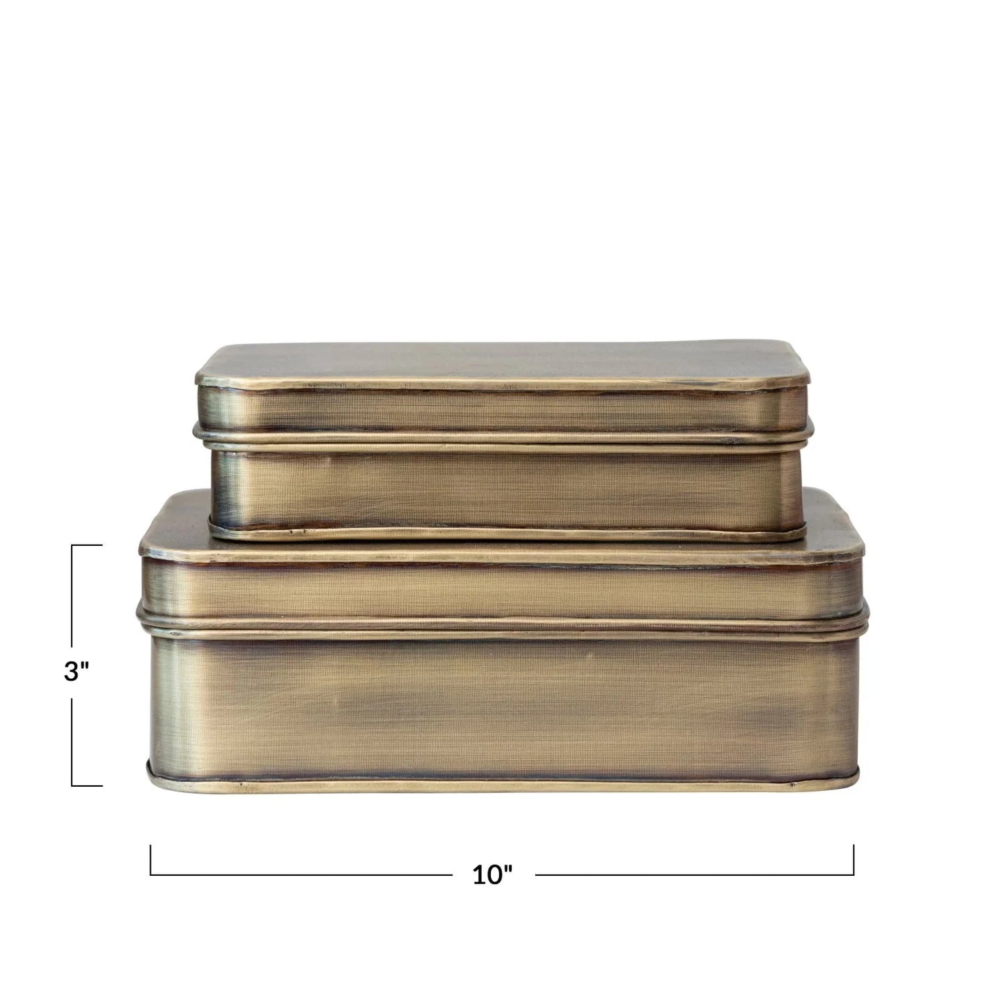 Elodie Antique Brass Metal Boxes