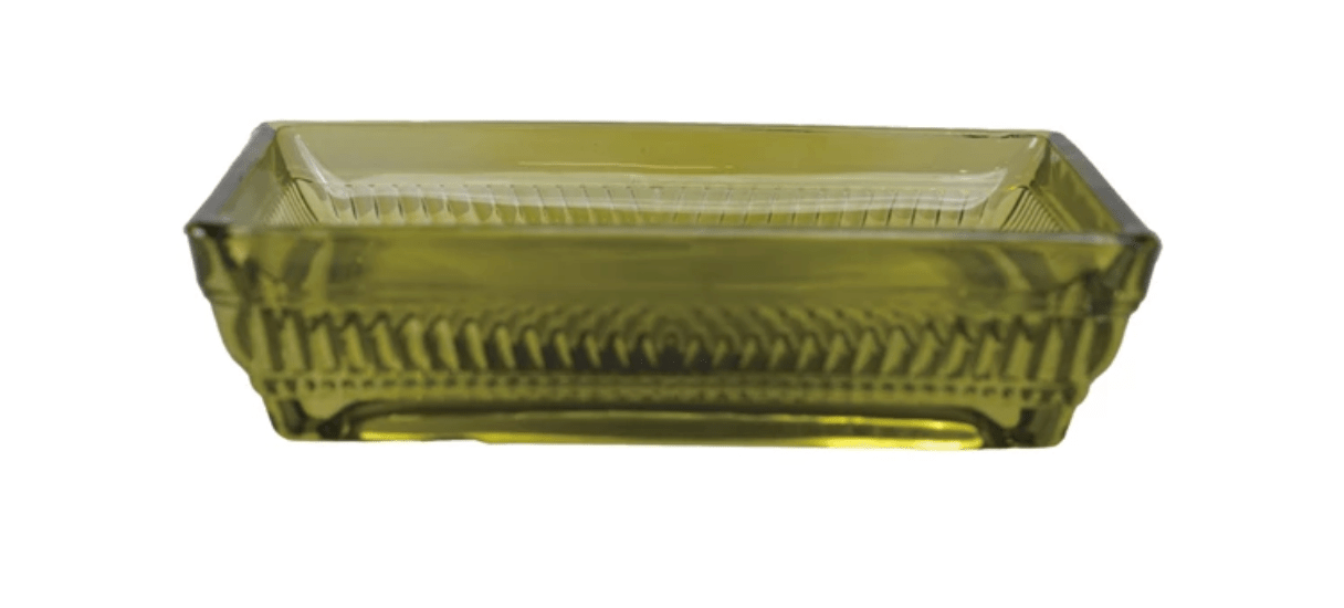 Olive Green Glass Soap Dish