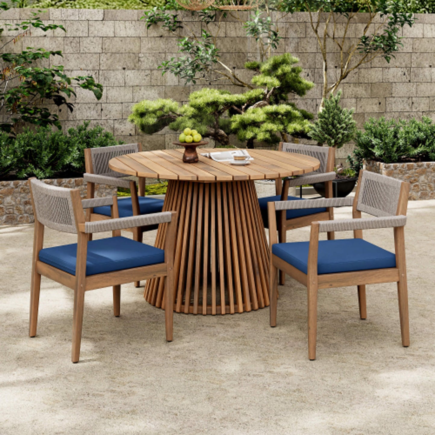 Alora Outdoor Acacia Wood Patio Furniture Set