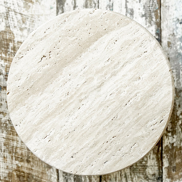Natural Stone & Wood Risers-Set of Two