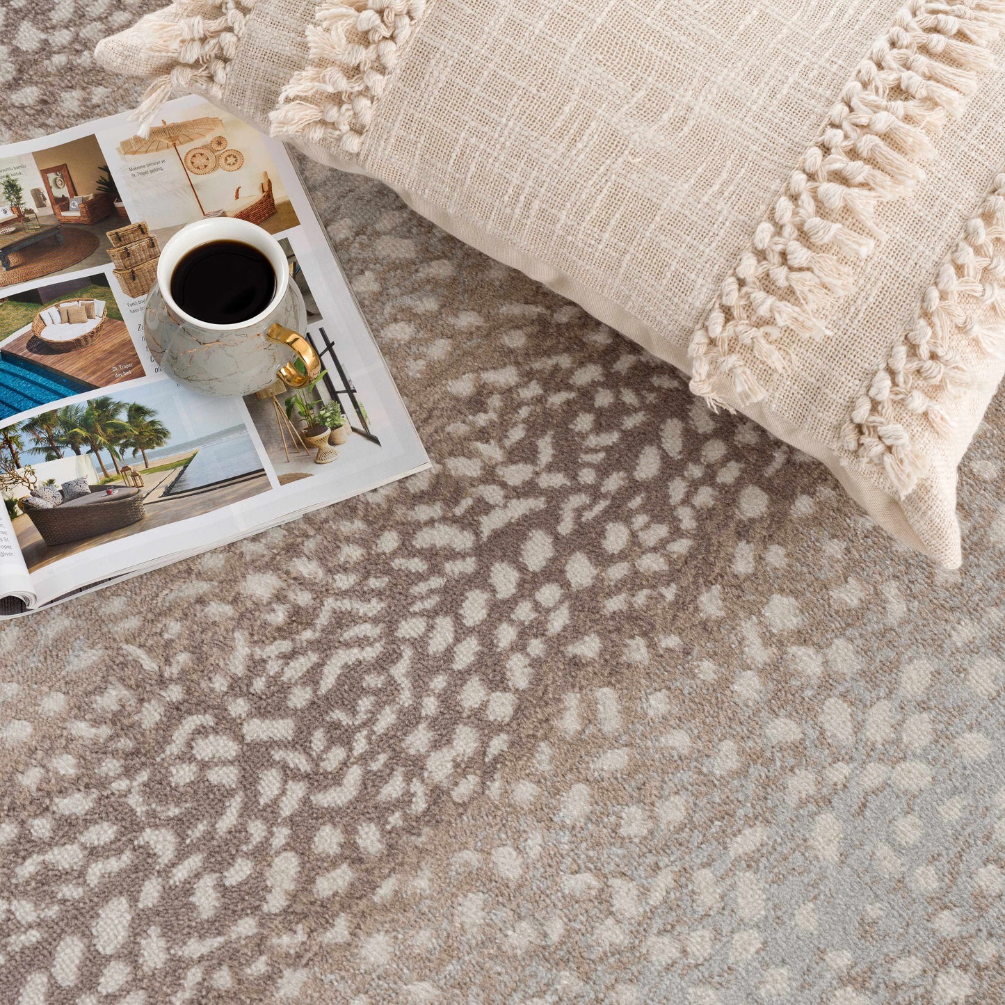 Pointblank Leopard Print Fawn Runner Rug