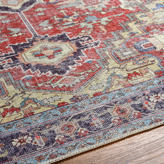Reza Red Washable Rug
