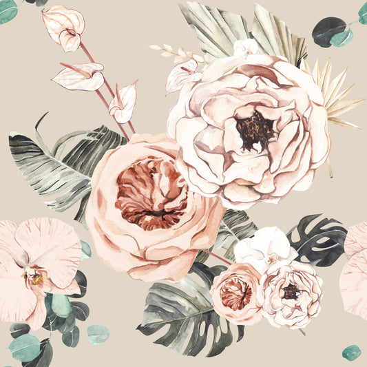 Terracotta Blooms Wallpaper - 2 FT H X 9.5 FT W LUXE