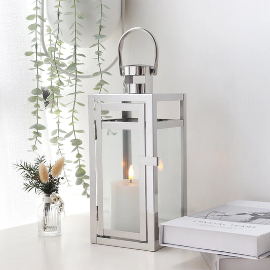 Baylee Silver Metal Decorative Candle Lantern