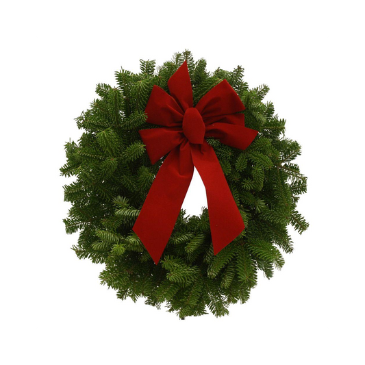 Fresh Balsam Fir Wreaths With Bow