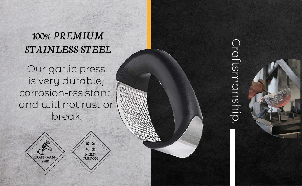 Kiva Stainless Steel Garlic Press