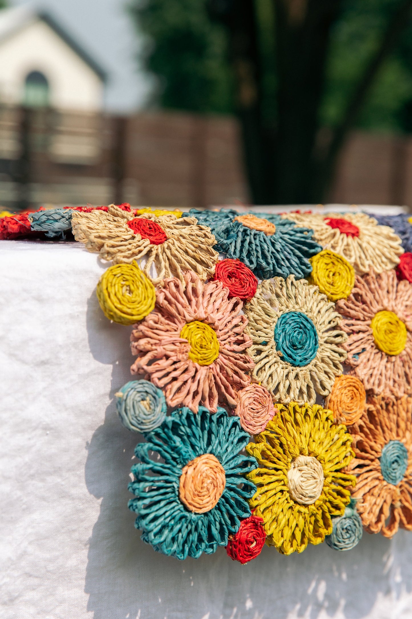 Fleur Raffia Woven Table Runner