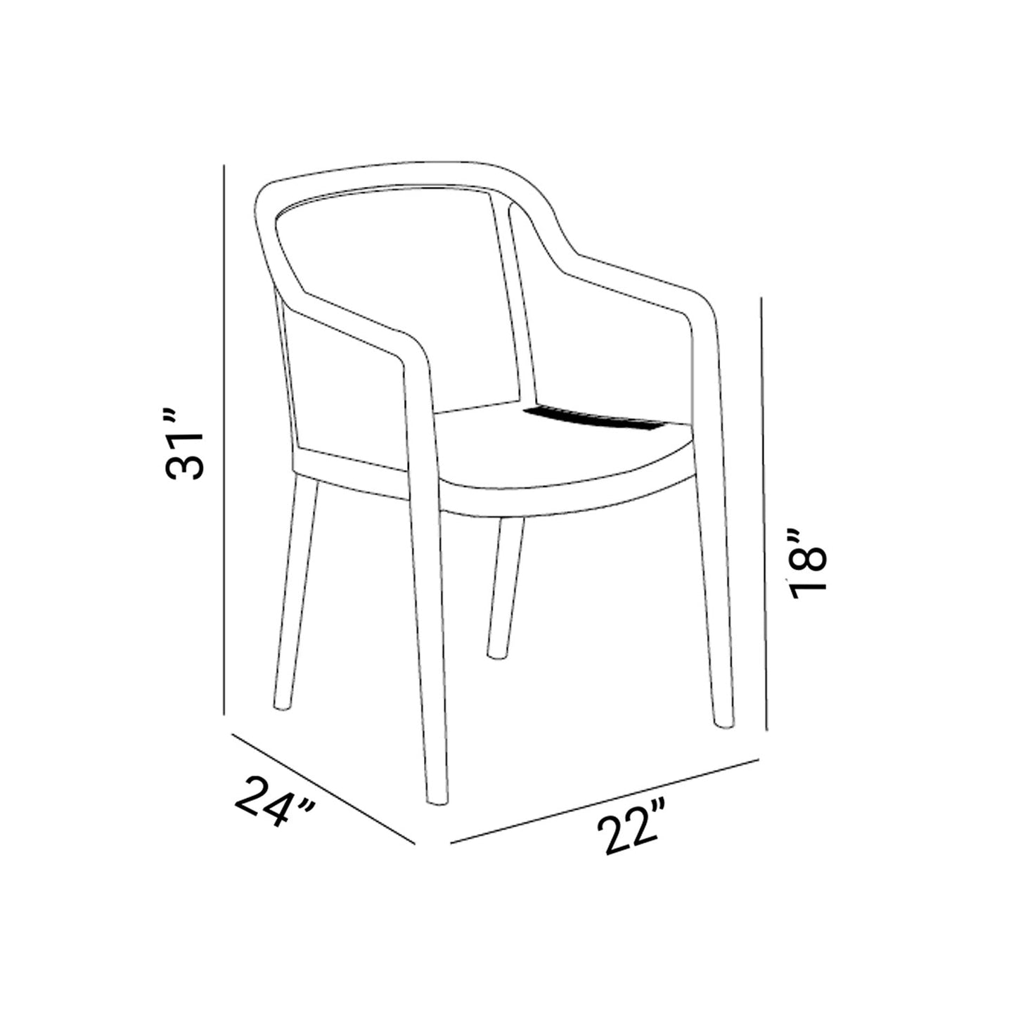 Newport Outdoor Patio Arm Chairs