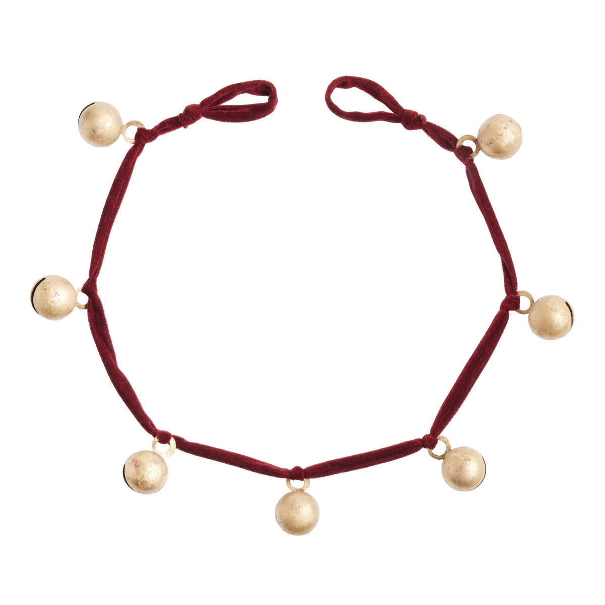 Red Velvet Gold Bell Garland