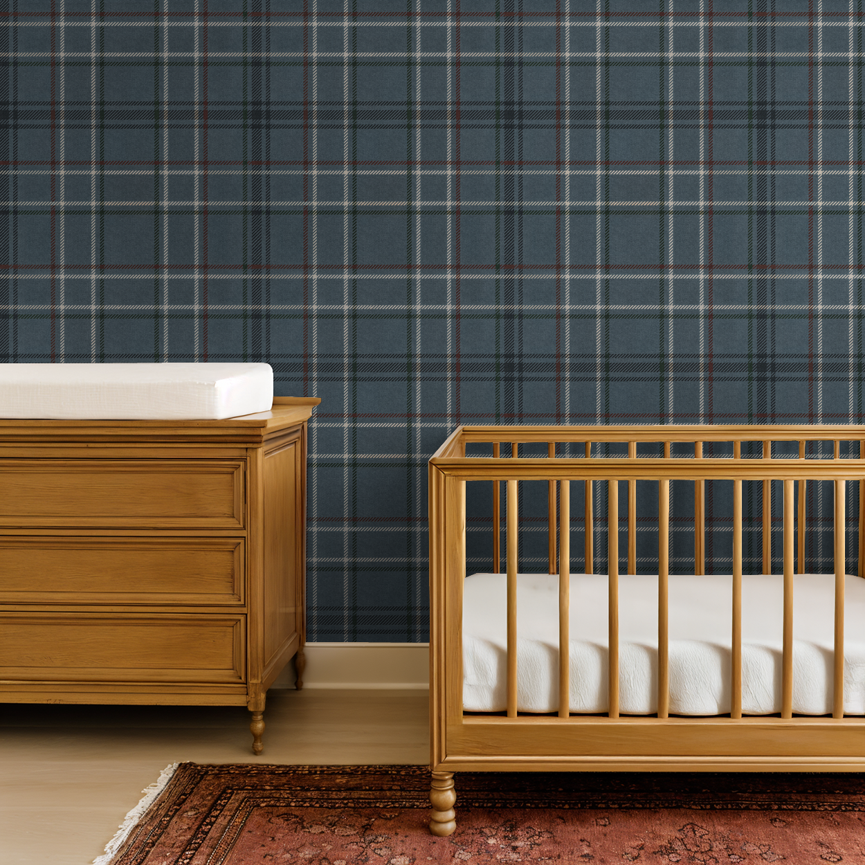 French Plaid Wallpaper X Peony & Honey
