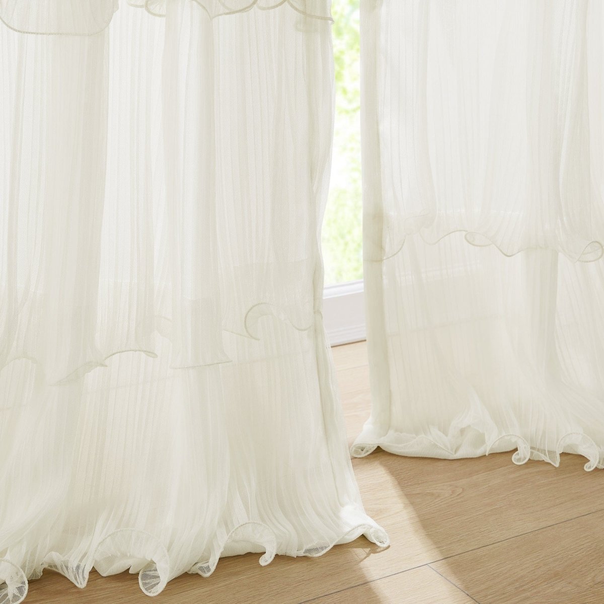 Georgette Sheer Ruffle Curtain Panels