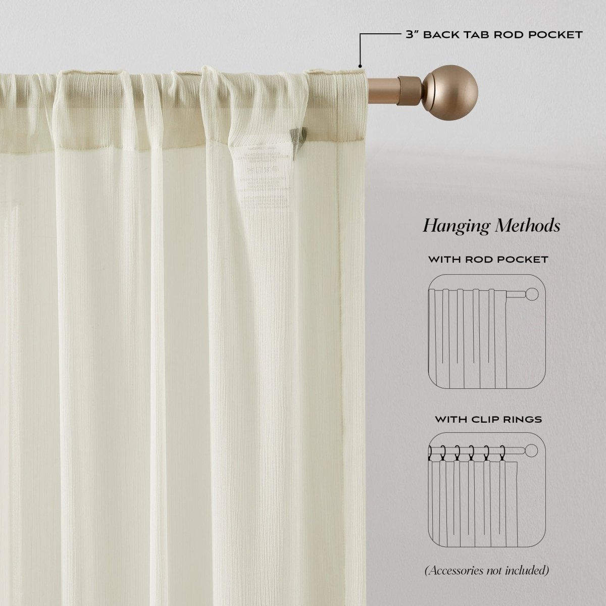 Georgette Sheer Ruffle Curtain Panels