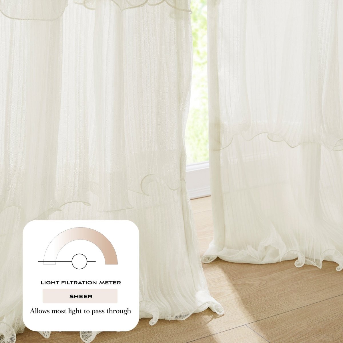Georgette Sheer Ruffle Curtain Panels