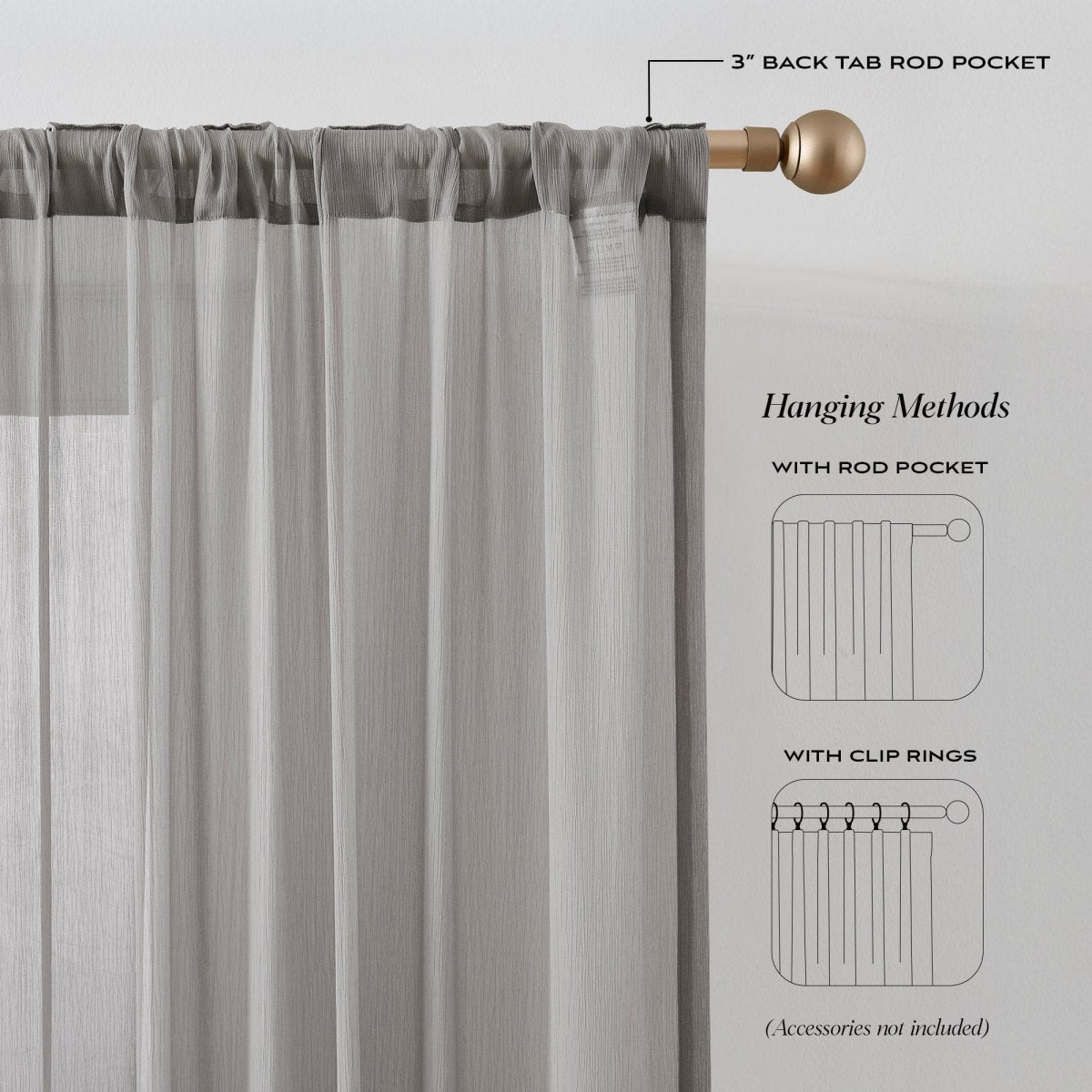 Georgette Sheer Ruffle Curtain Panels