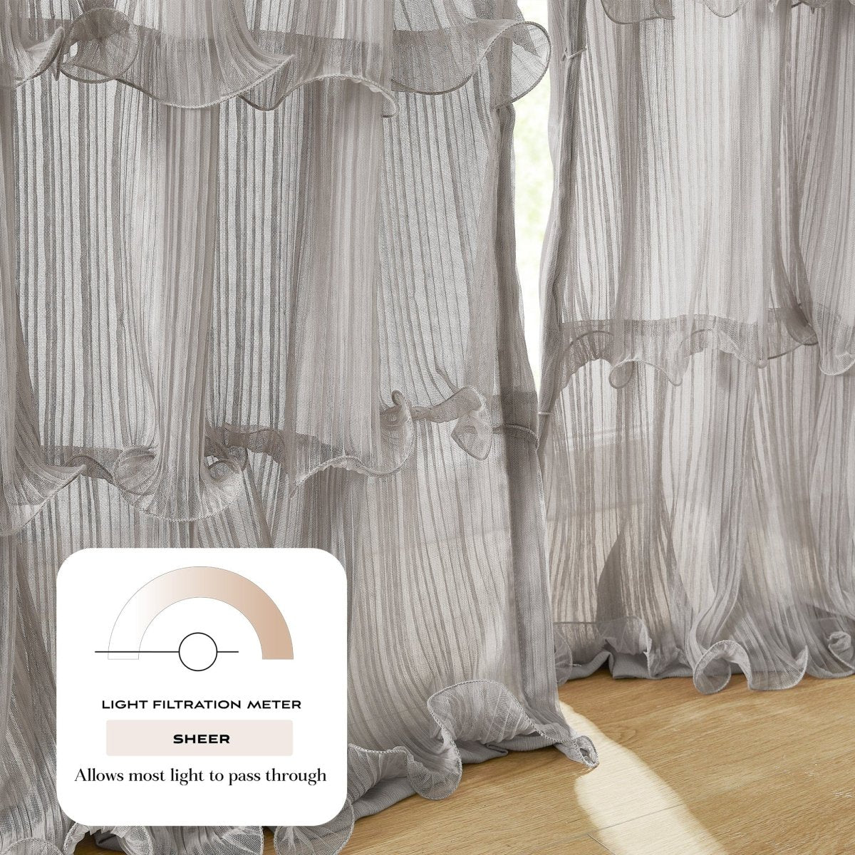 Georgette Sheer Ruffle Curtain Panels