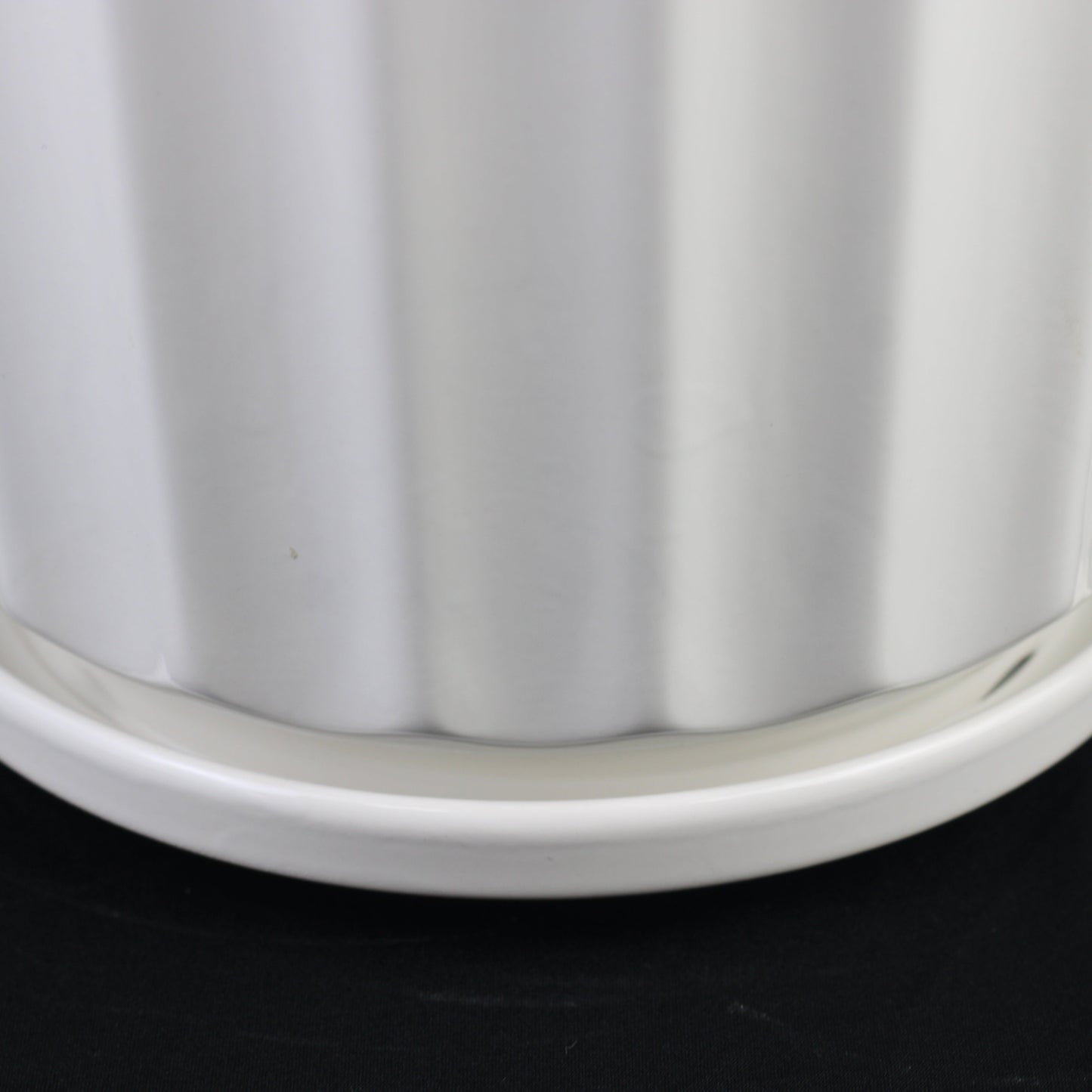 Fluted White Ceramic Planter Set