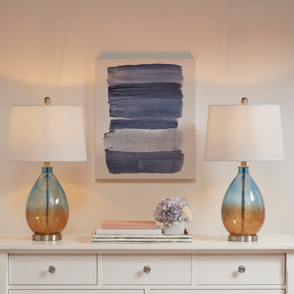Ombre Glass Table Lamp  Blue Gradient Base