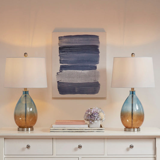 Ombre Glass Table Lamp  Blue Gradient Base