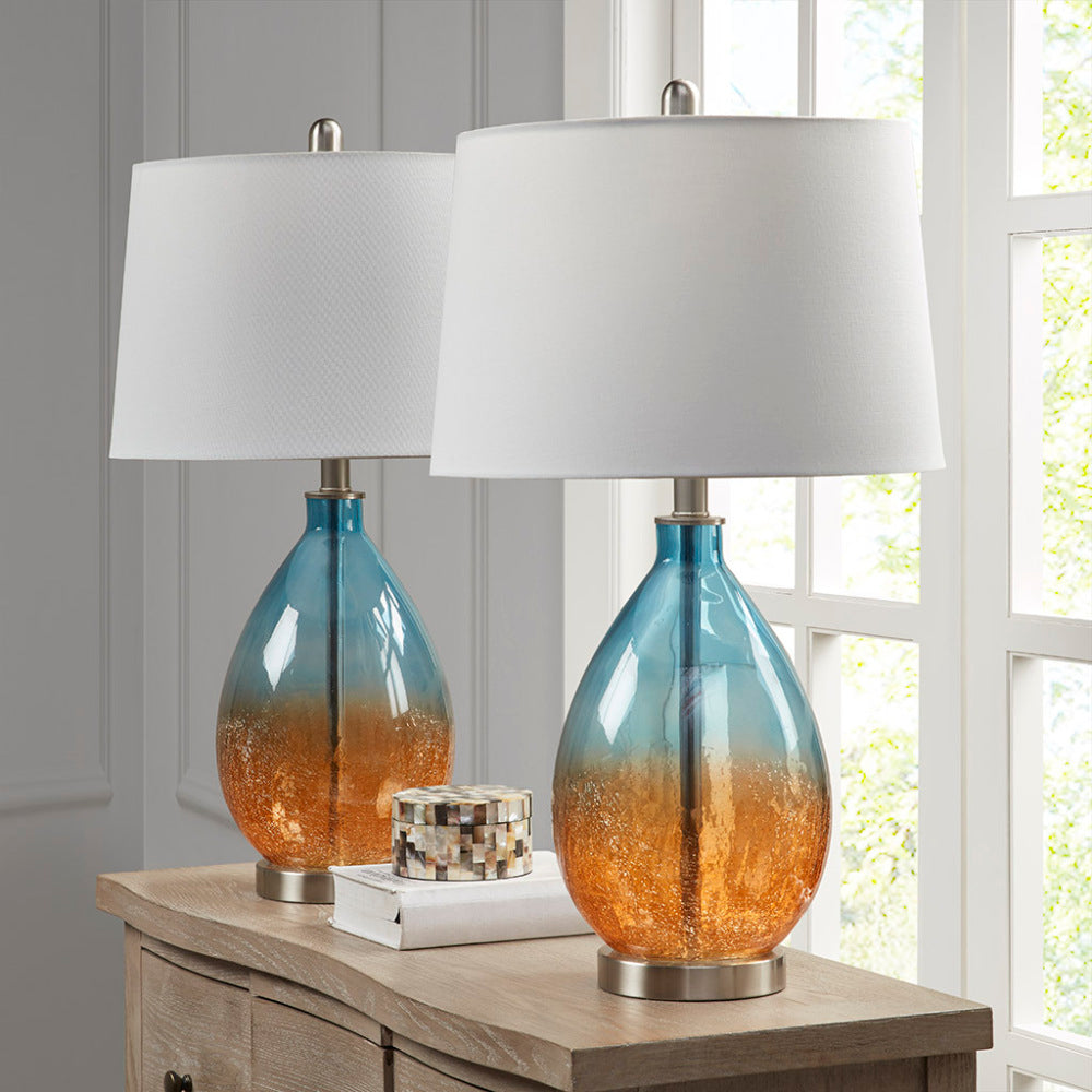 Ombre Glass Table Lamp  Blue Gradient Base