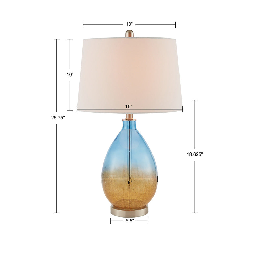 Ombre Glass Table Lamp  Blue Gradient Base