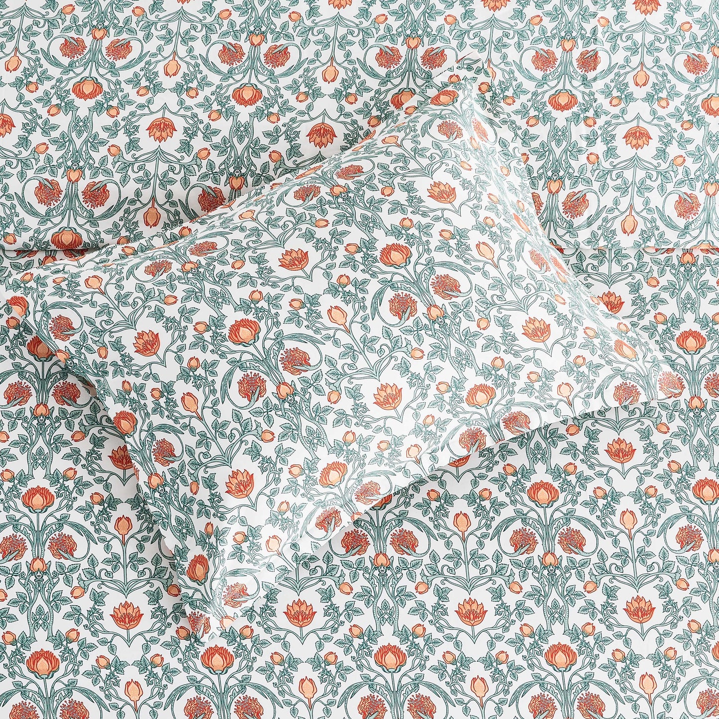 Arts & Crafts Floral Printed Duvet Set