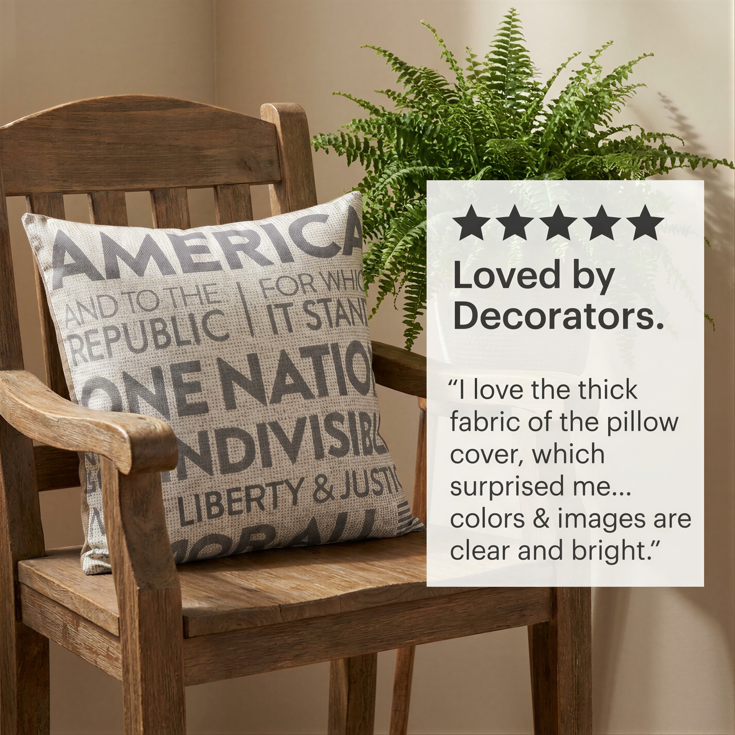Patriotic Throw Pillow - USA Pillow Cover 18x18
