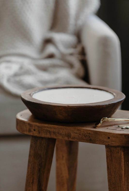 Lita Wooden Bowl 5 Wick Candle