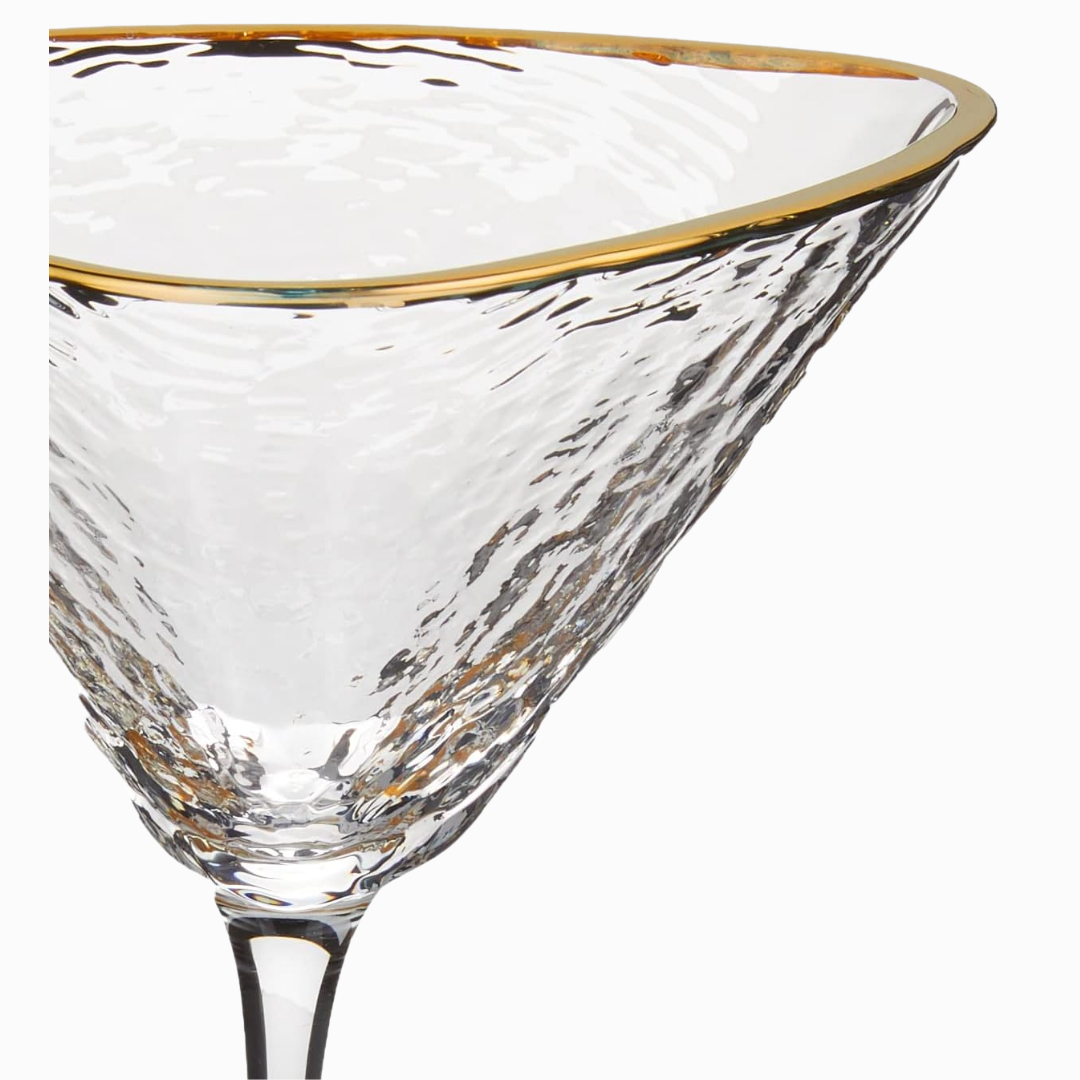 Harlowe Clear Hammered Cocktail Glasses