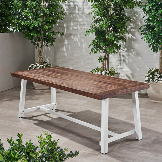 Equilibrium Outdoor Dining Table with Slat Top