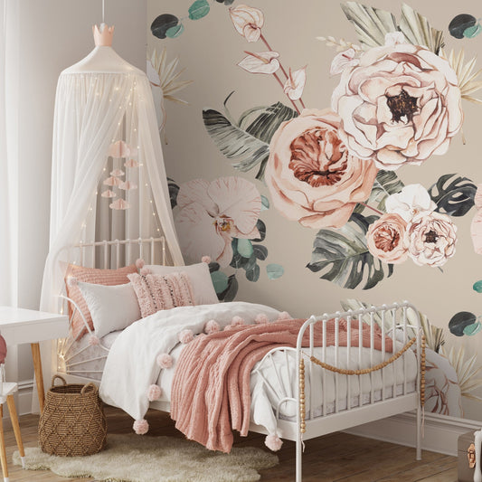 Terracotta Blooms Wallpaper - 2 FT H X 9.5 FT W LUXE