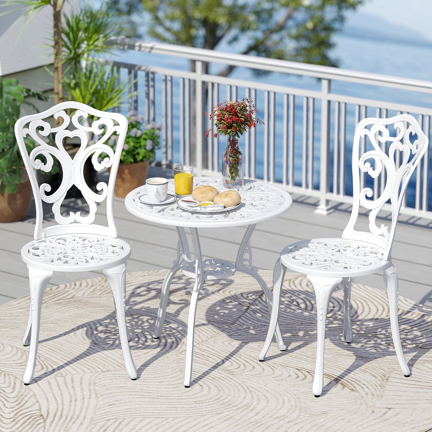 Blanco Cast Aluminum Bistro Set