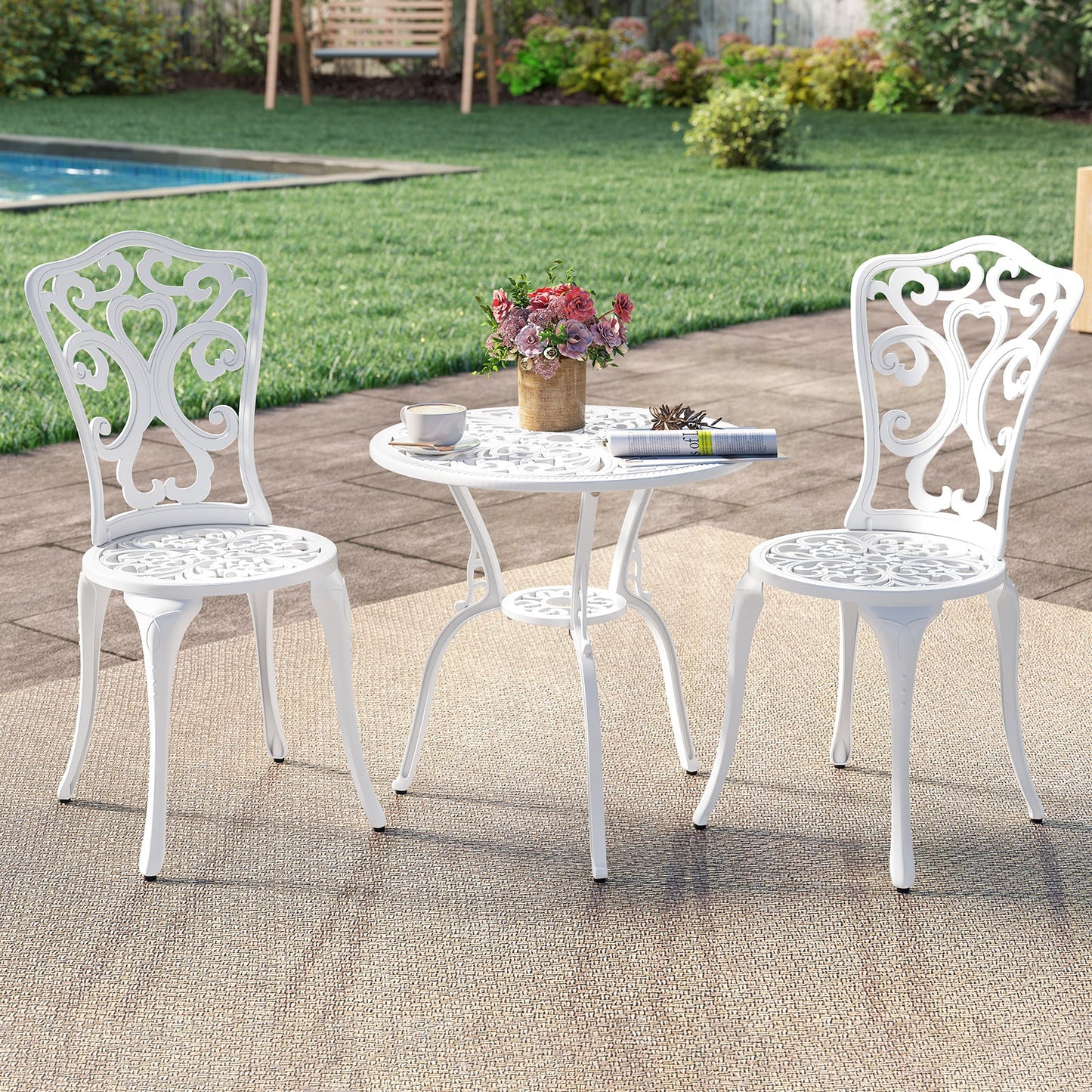 Blanco Cast Aluminum Bistro Set