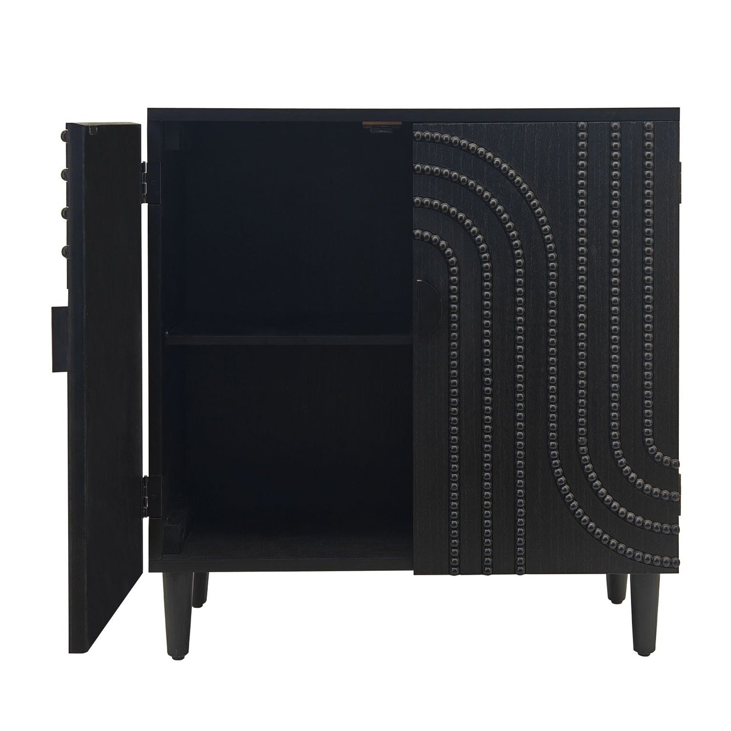 Black Art Deco 2 Door Storage Cabinet