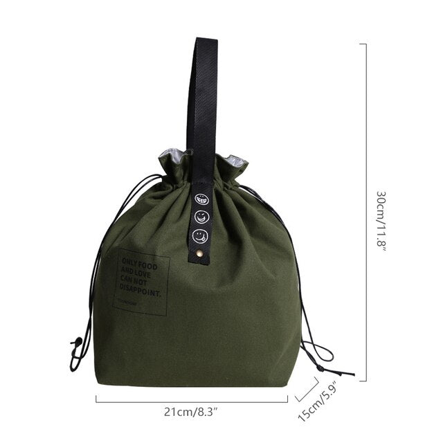 Insulated Drawstring Bento Lunch Bag