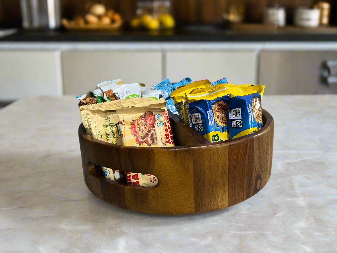Everlee Lazy Susan Divided Round Tray