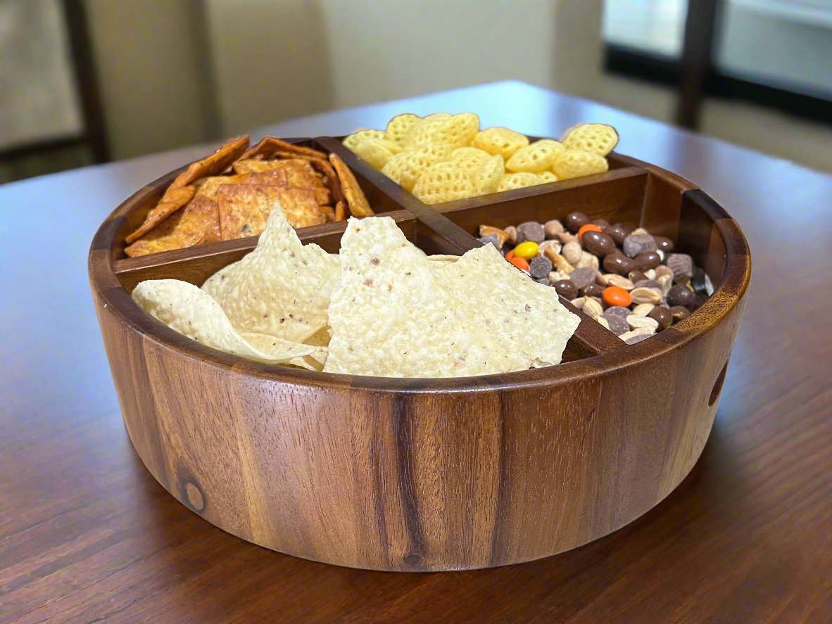 Everlee Lazy Susan Divided Round Tray
