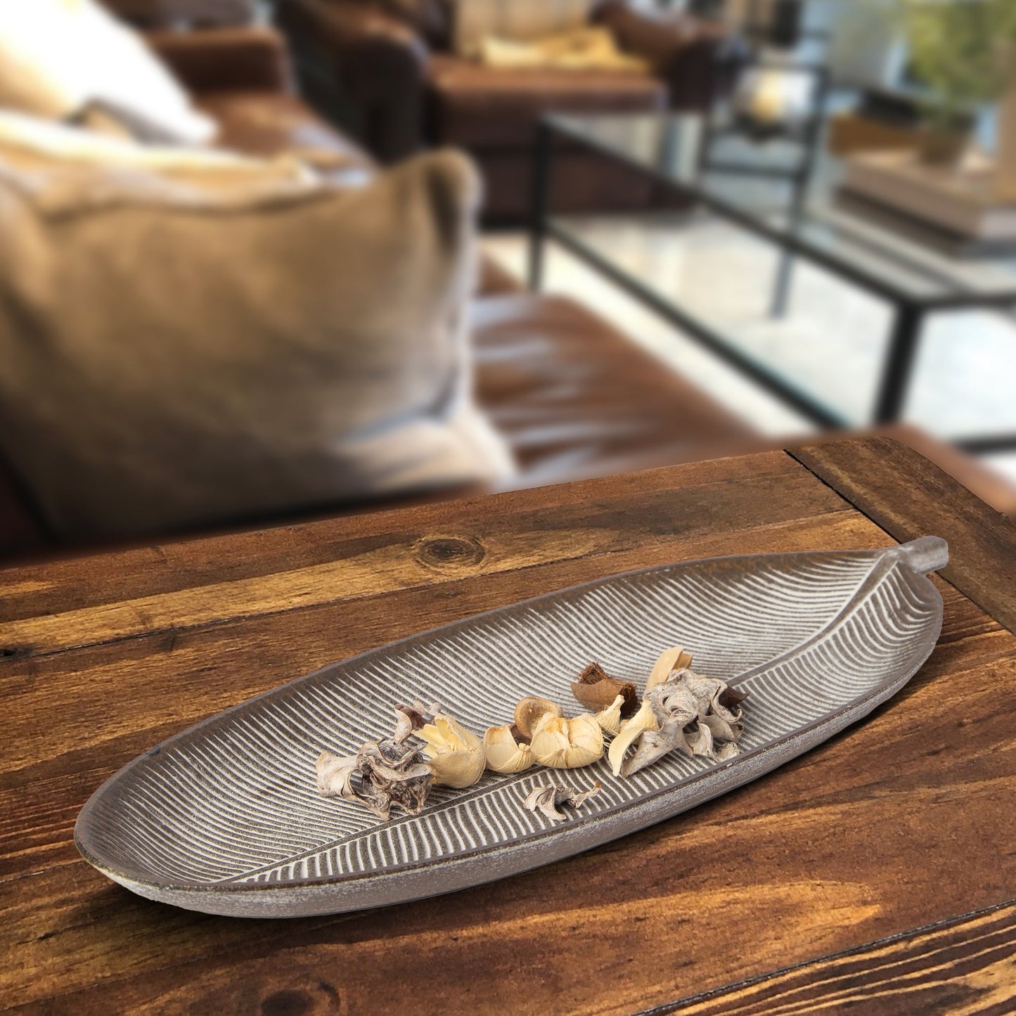 Haku Banana Leaf Wood Tray