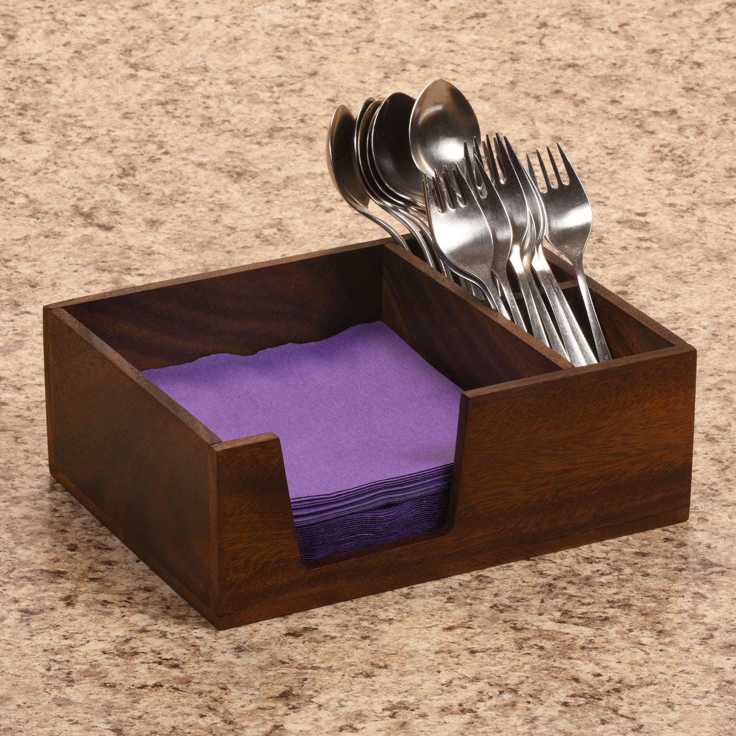 Oler Acacia Wood Flatware Caddy