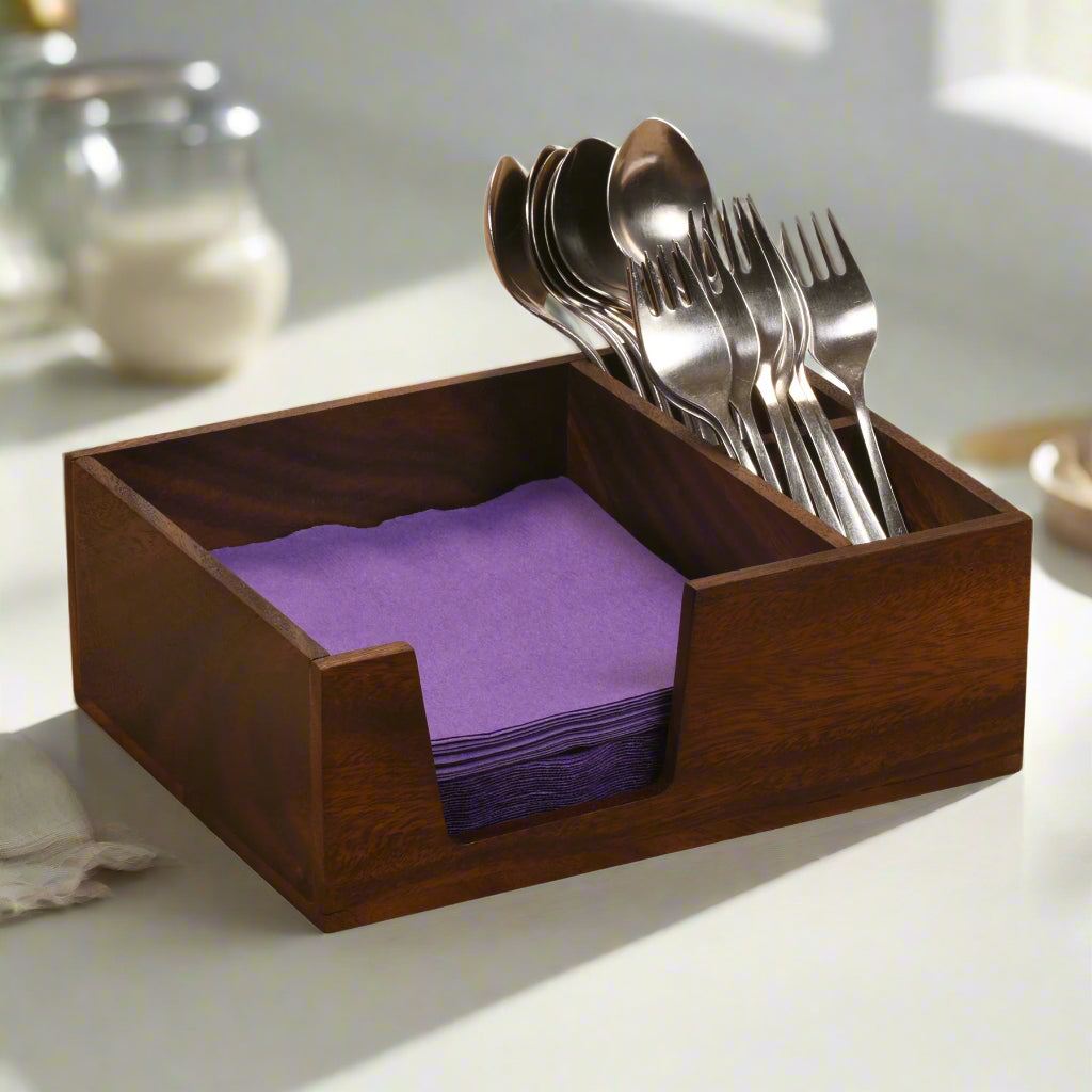 Oler Acacia Wood Flatware Caddy