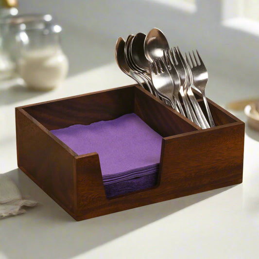 Oler Acacia Wood Flatware Caddy