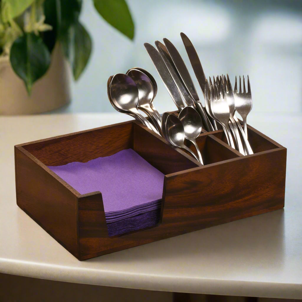 Oler Acacia Wood Flatware Caddy