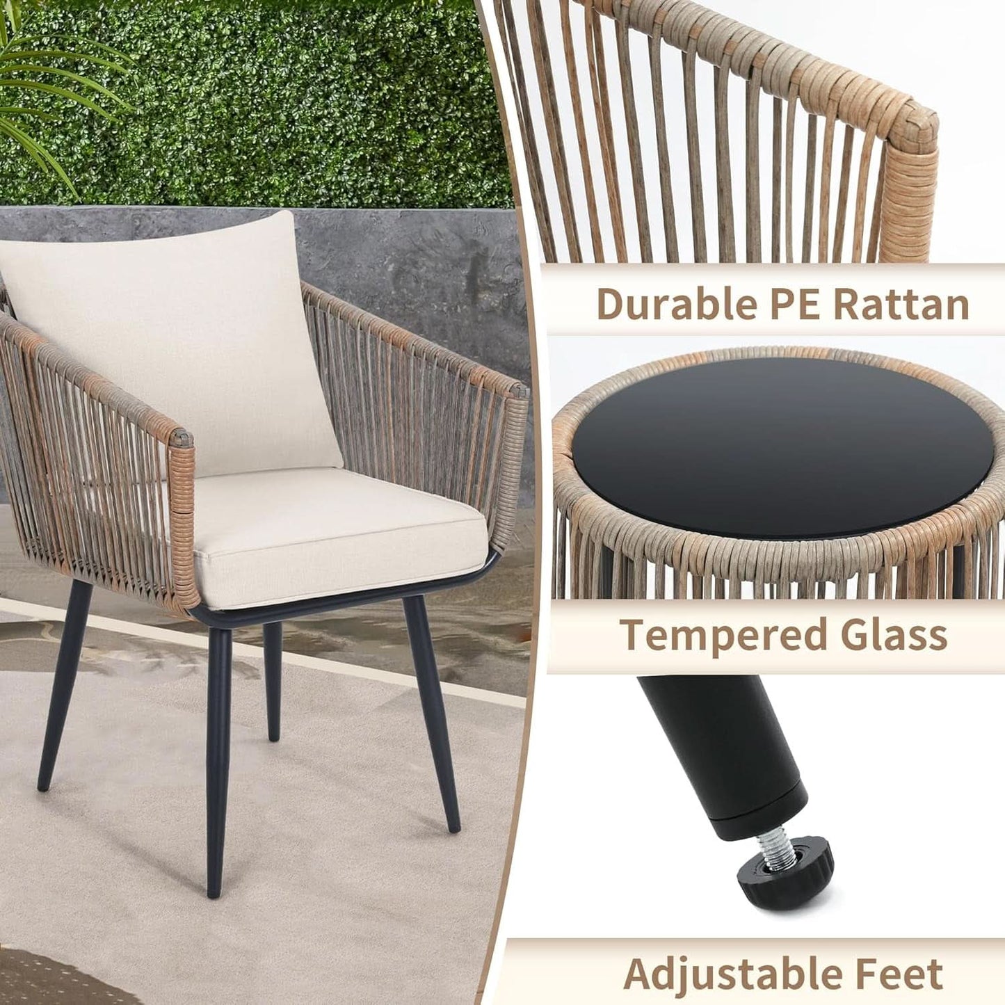 Rattan Bistro Conversation Set
